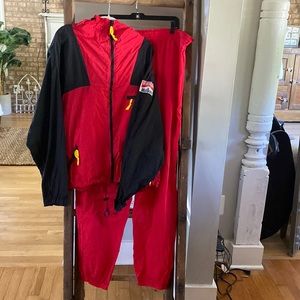 MARLBORO RED BLACK Vintage 1990s Tracksuit Windbreaker PANTS AND JACKET LARGE